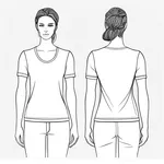 form-fitting white t-shirt with low neckline image